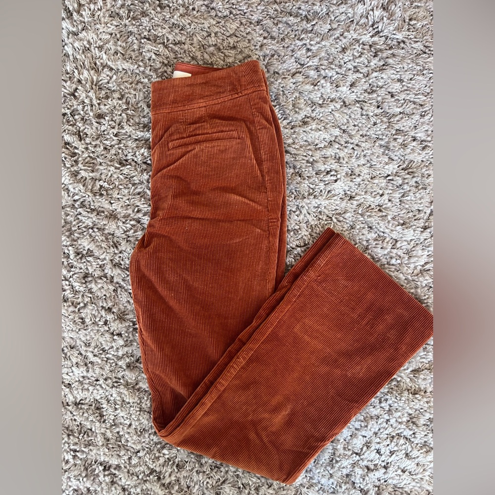 Anthropologie Rust flare corduroy pants